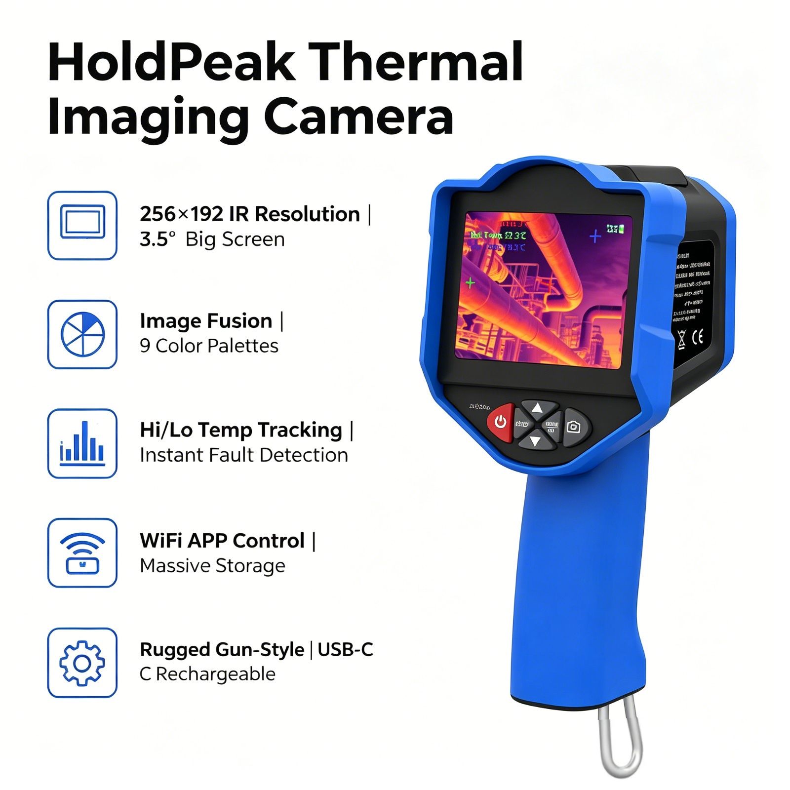 Thermal Imaging Camera 256X192 - Kamera termowizyjna HoldPeak 256x192 IR 50mK